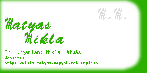matyas mikla business card