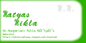 matyas mikla business card